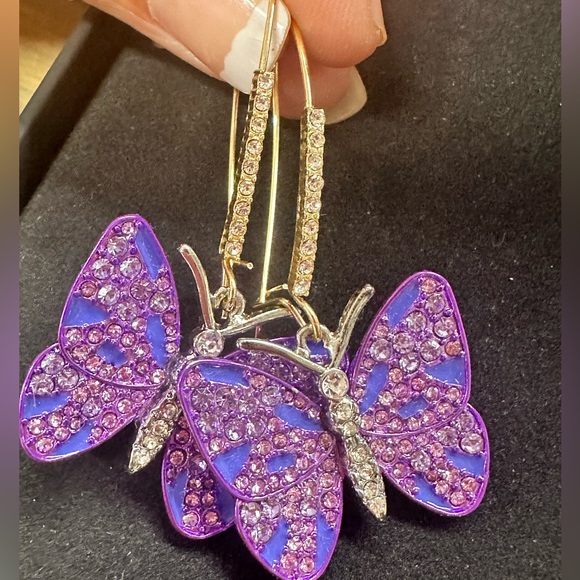 Betsey Johnson Butterfly Earrings - Picture 2 of 3